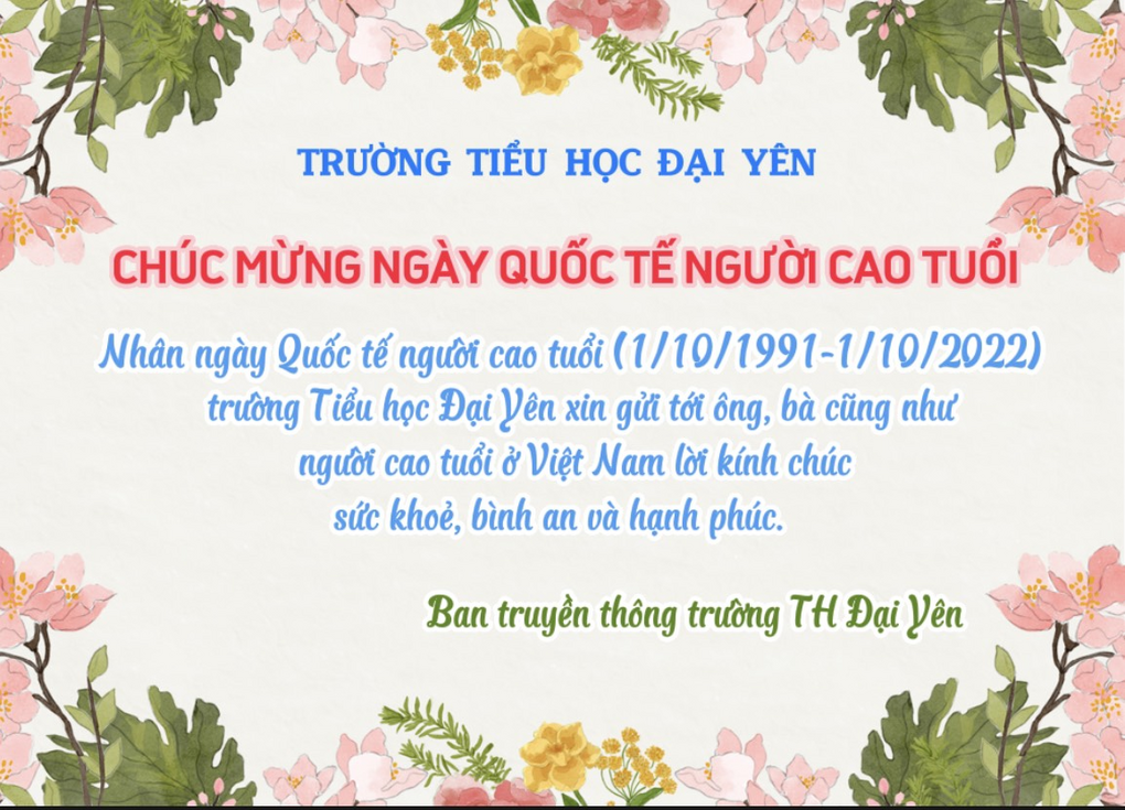 Thiệp chúc mừng ngày quốc tế người cao tuổi 2022