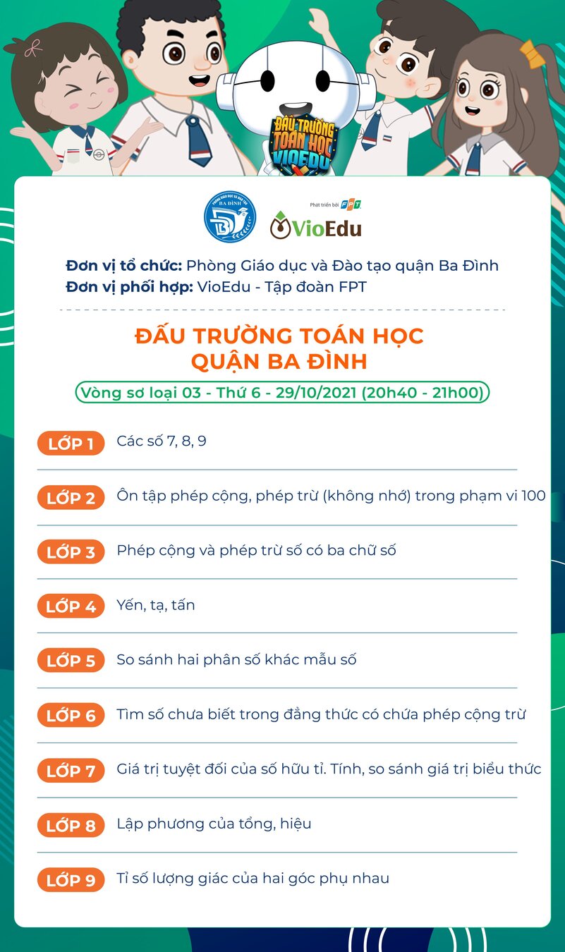 Nội dung thi Tuần 3 - Đấu trường Toán học