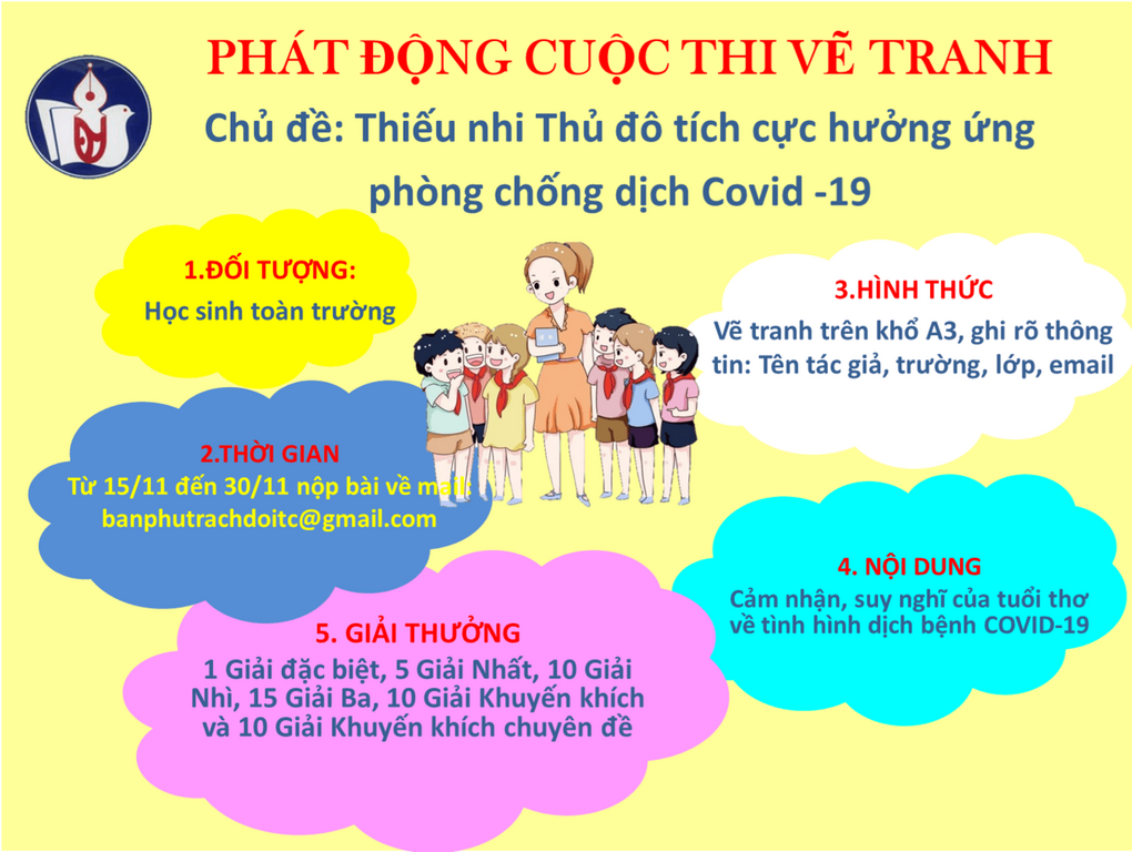 Phát động cuộc thi vẽ tranh   “Thiếu nhi Thủ đô tích cực hưởng ứng phòng, chống dịch bệnh COVID-19”