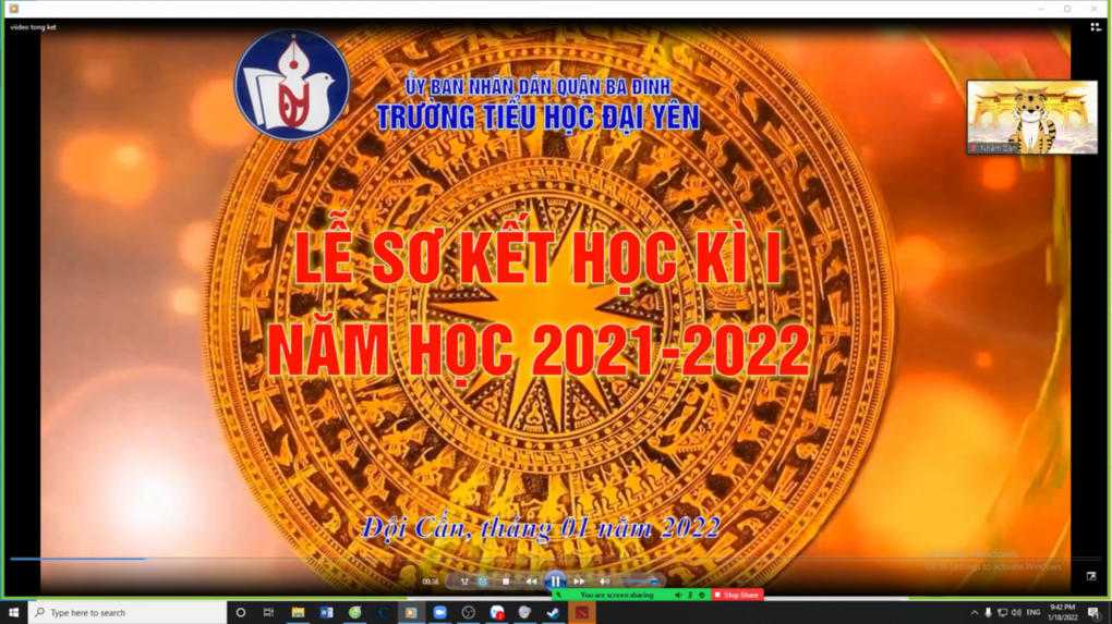 Hội nghị Sơ kết học kì I trường Tiểu học Đại Yên năm học 2021 - 2022