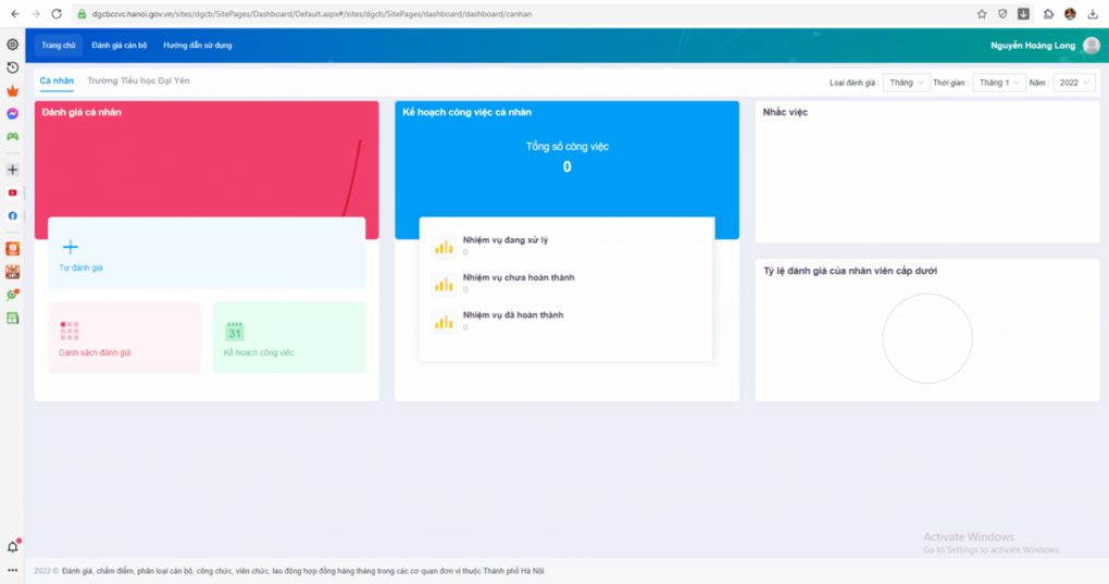 Hướng dẫn thao tác trên tài khoản là giáo viên, nhân viên và hợp đồng không giữ chức vụ quản lý (phần 2)