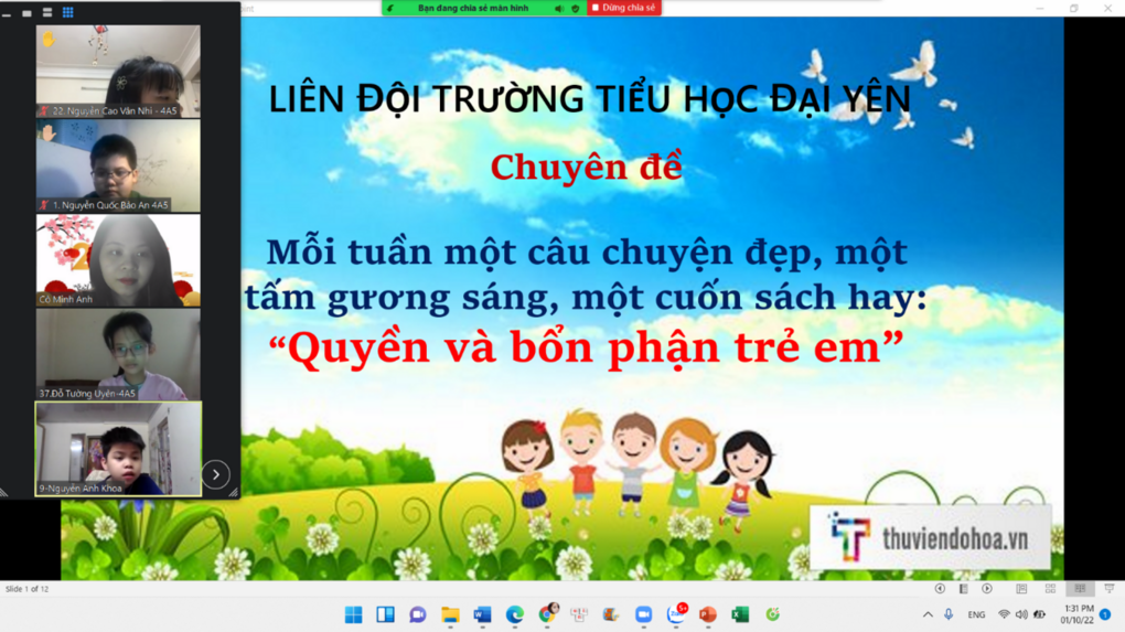 Sinh hoạt chủ đề “Quyền và bổn phận trẻ em”