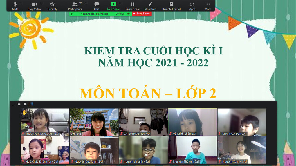 Niềm hân hoan sau bài kiểm tra kỳ I năm học 2021-2022
