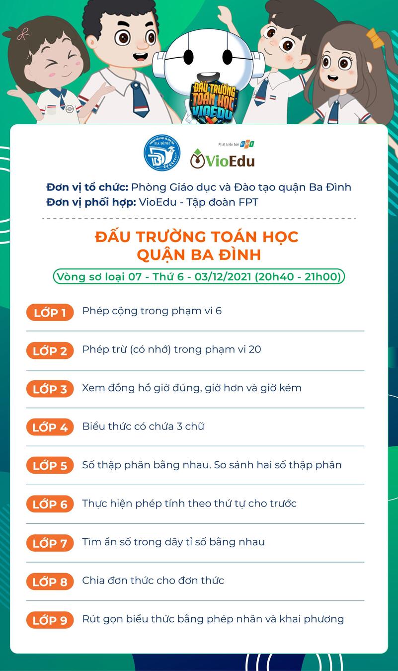 Nội dung thi Tuần 7 - Đấu trường Toán học