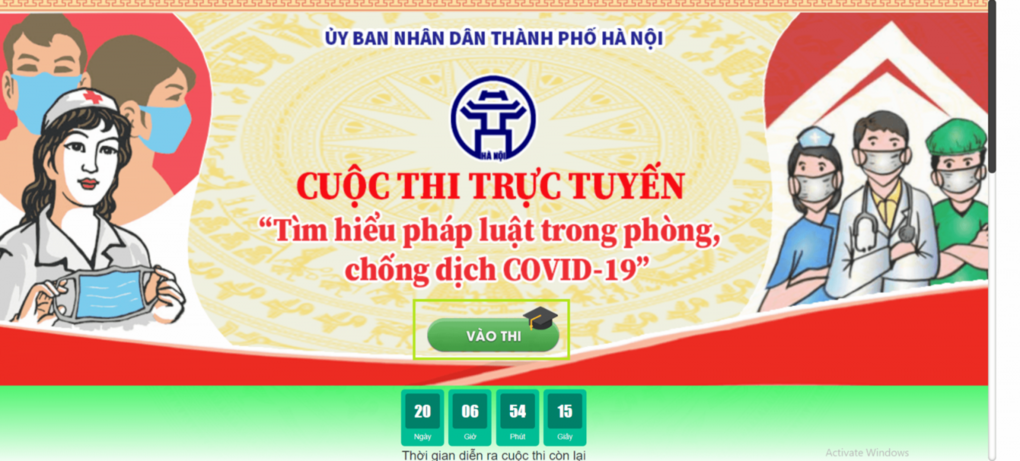 Tham gia cuộc thi trực tuyến “Tìm hiểu pháp luật trong phòng, chống dịch Covid-19’’ trong CNVCLĐ quận Ba Đình năm 2021