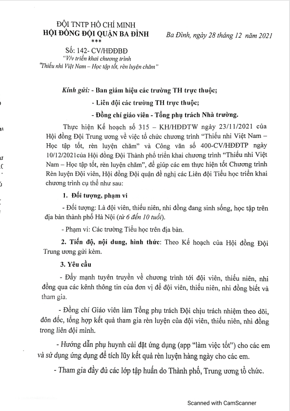 Phát động “ Triển khai chương trình:“ Thiếu nhi Việt Nam - Học tập tốt, rèn luyện chăm”