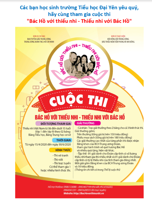Cuộc thi: Bác Hồ với thiếu nhi - Thiếu nhi với Bác Hồ