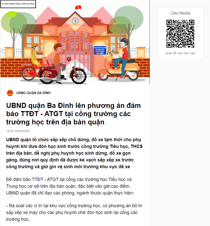 Quận Ba Đình lên phương án đảm bảo trật tự đô thị, an toàn giao thông tại cổng các trường học trên địa bàn quận