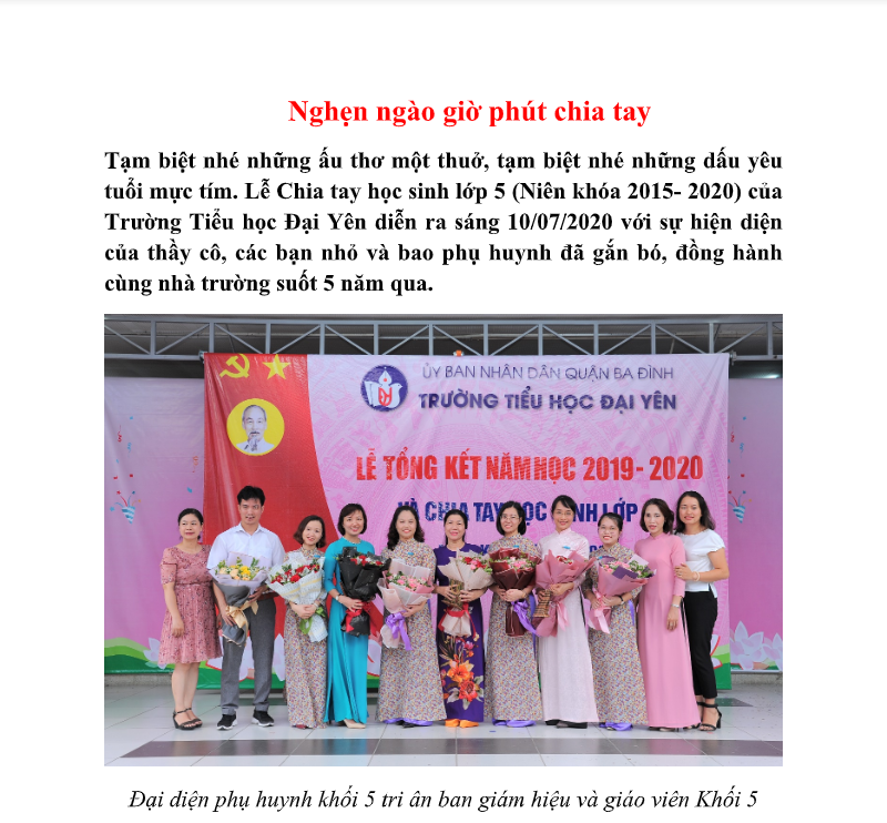 Nghẹn ngào giờ phút chia tay