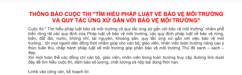 Cuộc thi: "Tìm hiểu pháp luật bảo vệ môi trường"
