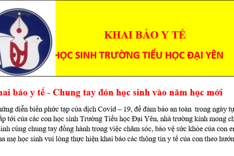 Khai báo y tế - Chung tay đón học sinh vào năm học mới