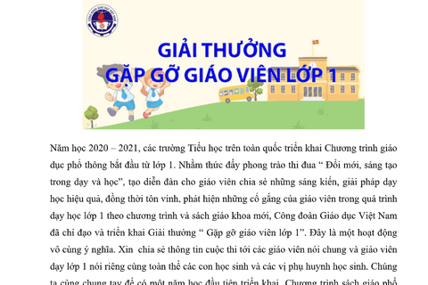 Giải thưởng "Gặp gỡ giáo viên lớp 1"