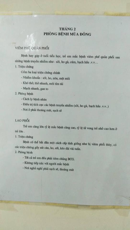 Phòng chống dịch bệnh tháng 2