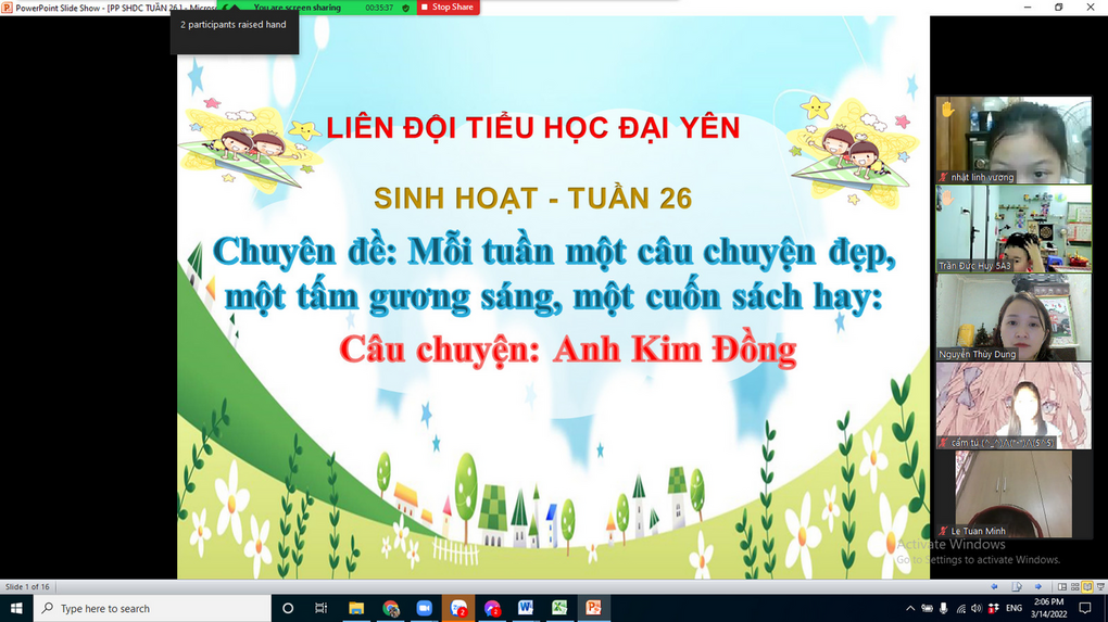Liên Đội Trường Tiểu học Đại Yên tổ chức tiết sinh hoạt dưới cờ theo chủ điểm “Mỗi tuần một câu chuyện đẹp, một tấm gương sáng, một cuốn sách hay”