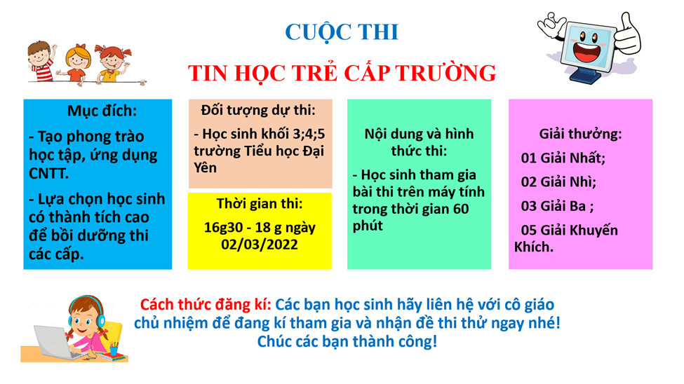 Cuộc thi "Tin học trẻ cấp trường - Năm học 2021 - 2022"