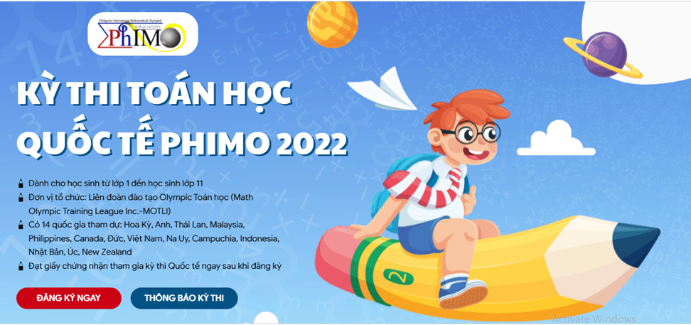 Kì thi Toán học quốc tế PHIMO 2022