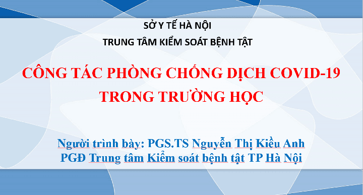 Bài giảng: Công tác phòng chống dịch Covid-19 trong trường học