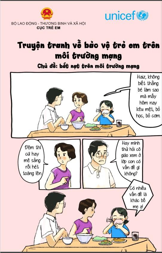 Truyện tranh về bảo vệ trẻ em trên môi trường mạng: bắt nạt trên môi trường mạng