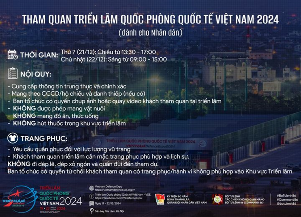THAM QUAN TRIỂN LÃM QUỐC PHÒNG QUỐC TẾ VIỆT NAM 2024 (DÀNH CHO NHÂN DÂN)