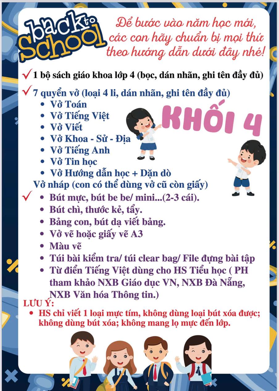 Các bạn học sinh khối 4 đã chuẩn bị gì cho năm học mới 2025-2026