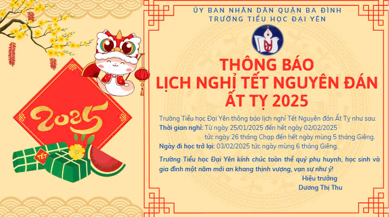Thông báo nghỉ tết âm lịch
