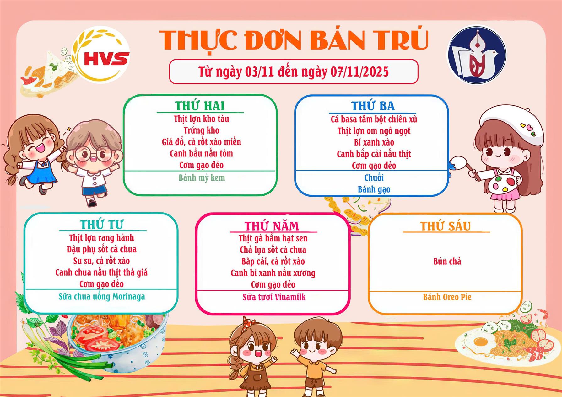 Thực đơn tuần 10 - 2025