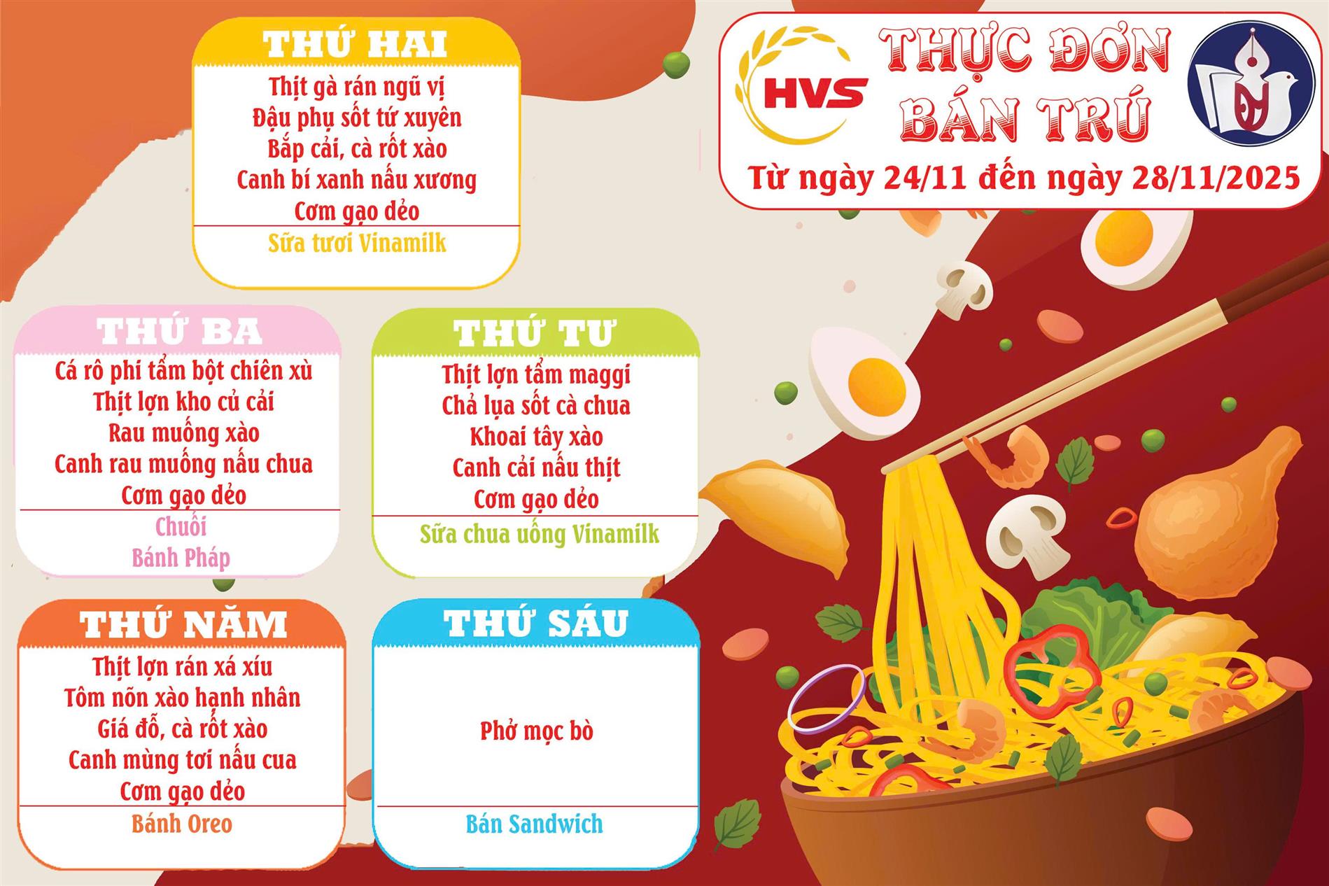 Thực đơn tuần 13 2025