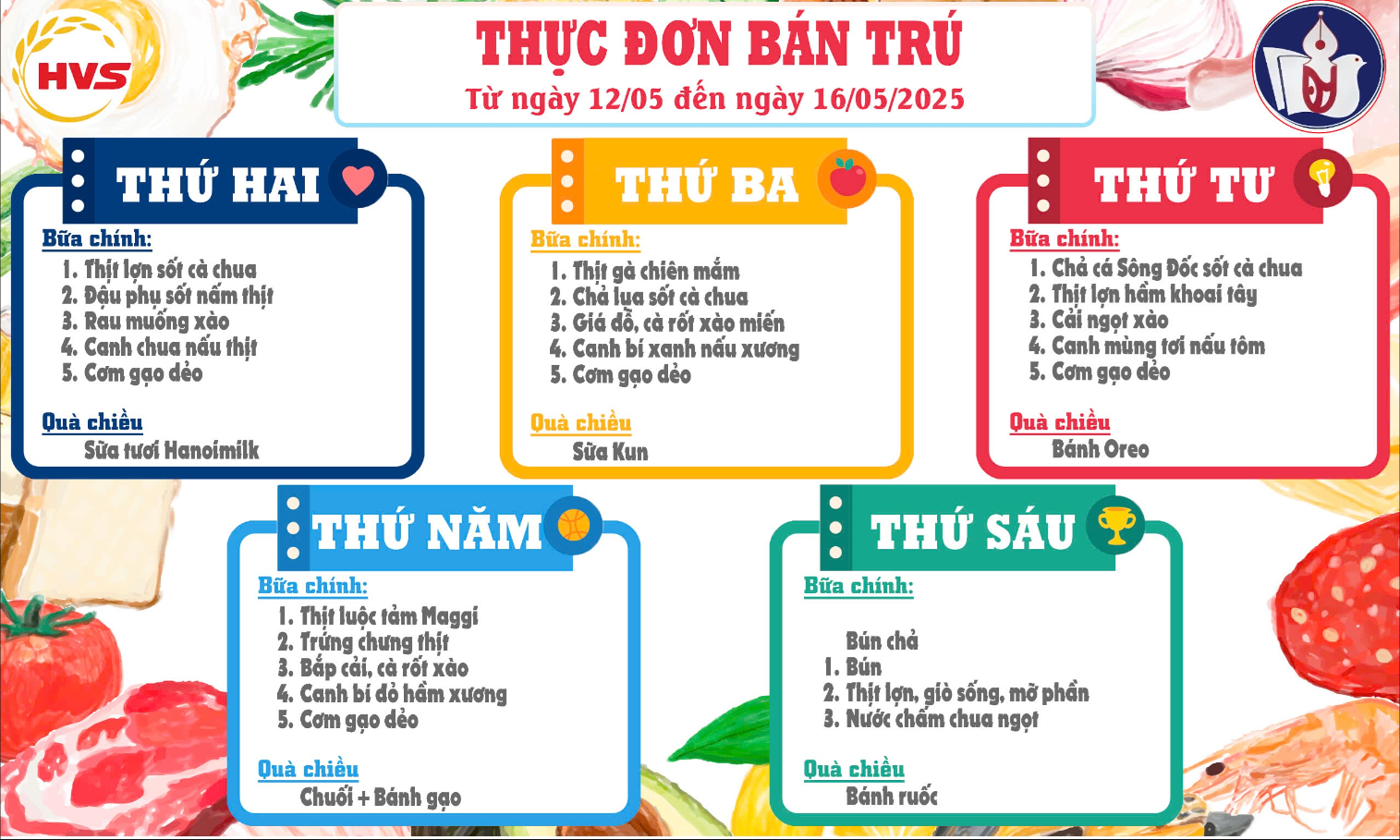 Thực đơn ngày 16/5