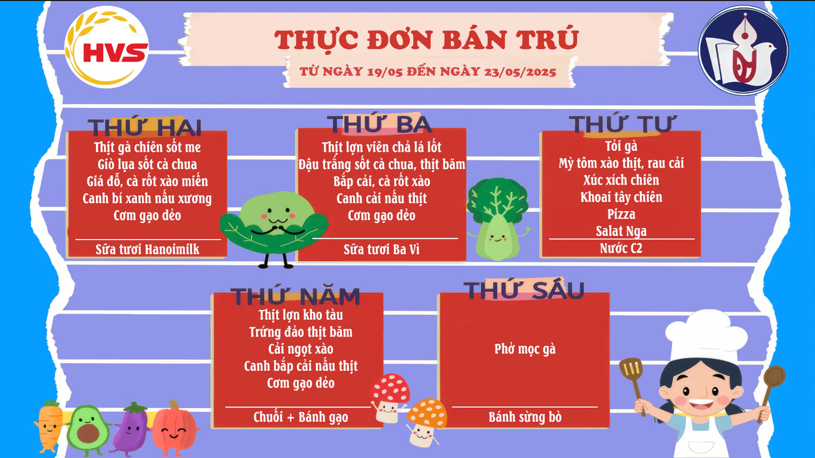 Thực đơn ngày 23/5