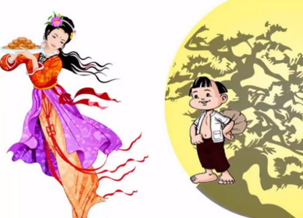 Hình ảnh chị Hằng Nga và chú Cuội ngồi gốc cây đa trên cung trăng đẹp - Vozz